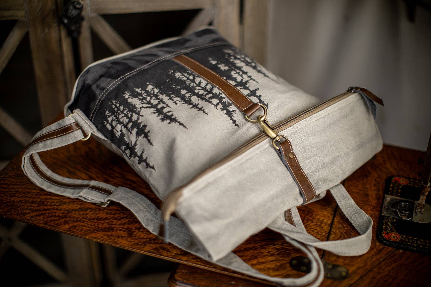 Black Spruce Forest Recycled Canvas Backpack