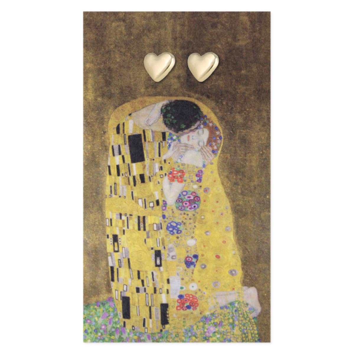 "The Kiss" Fine Art Gold Heart Earrings