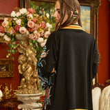Hermione French Terry Cardigan | Floral Embroidered Jacket