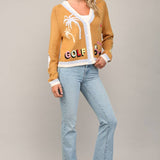 GOLF EMBROIDERED PATCH CARDIGAN LW2119