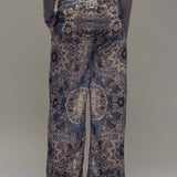 Boho Print Wide-Leg Lounge Pants