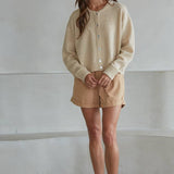 W2536 | Knit Polyester Acrylic Sweater Crew Neck Cardigan