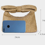 Bow straw handbag small bag clutch bag women's handbag