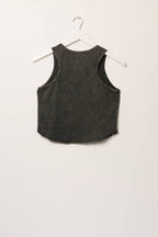 "97" Crew Neck Cropped Graphic Tank Top