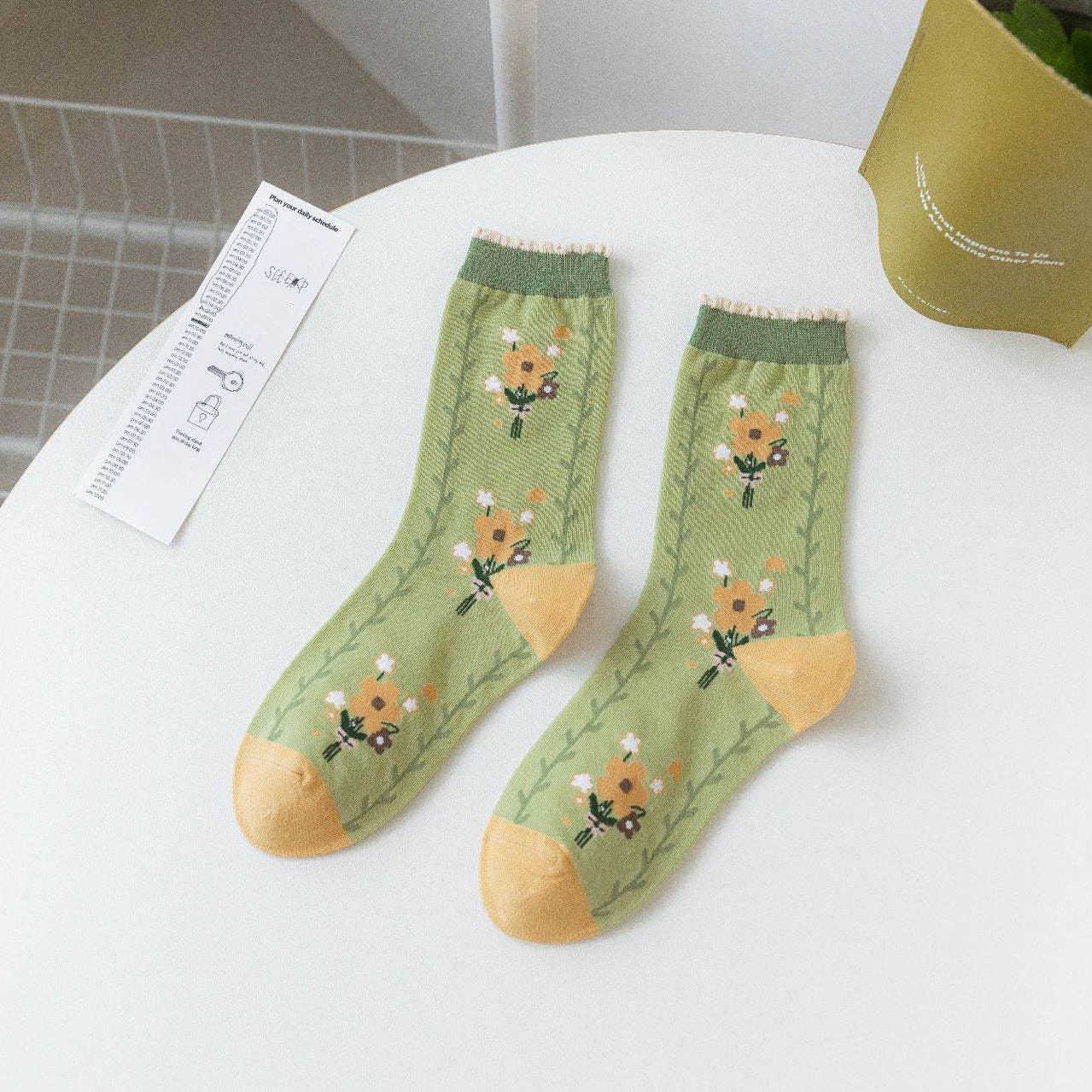 Green Crew Socks