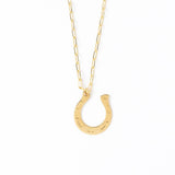 Madison Large Horseshoe Pendant Necklace Brass Wholesale