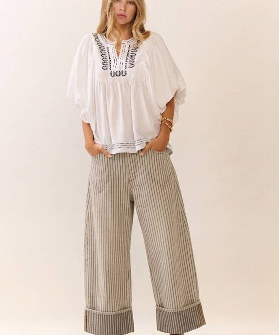 The Striped Barrel Carpenter Culottes Pants