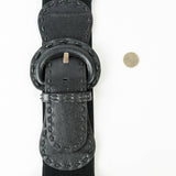 Distressed Wide Stitch Elastic Belt