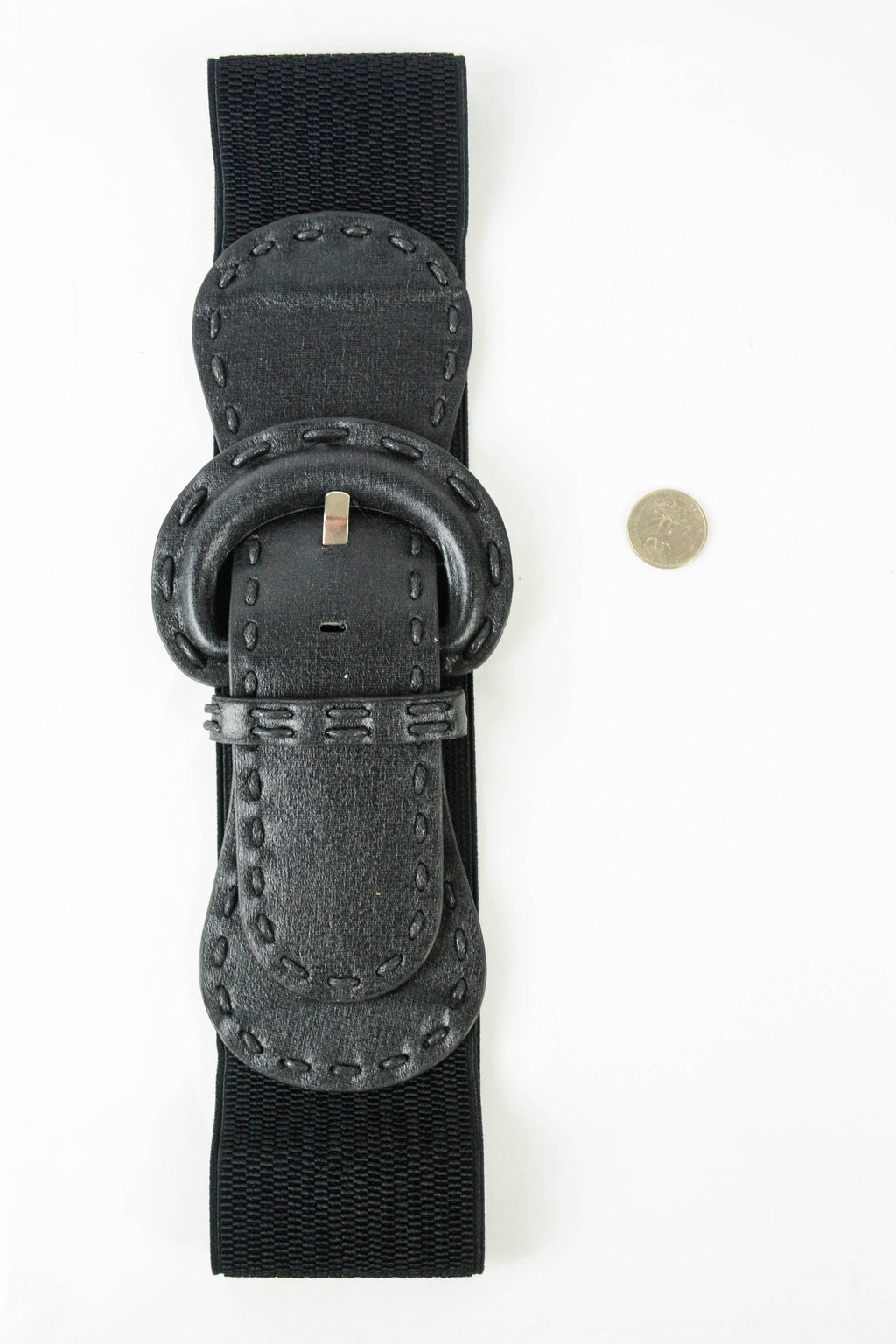 Distressed Wide Stitch Elastic Belt