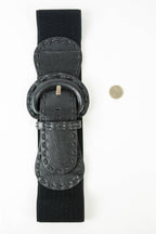 Distressed Wide Stitch Elastic Belt