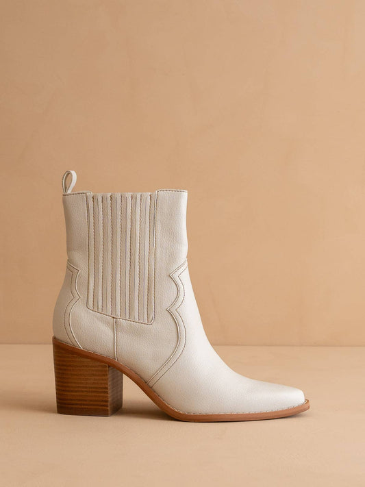 The Addison | White Western Boots