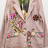 Sudden Sensation Blazer | Pink Jacket | Embroidered Jacket