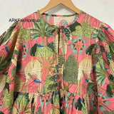 Pink & Green Floral Print Tunic