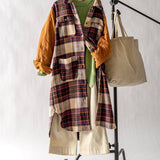 Plaid Patchwork Longline Coat