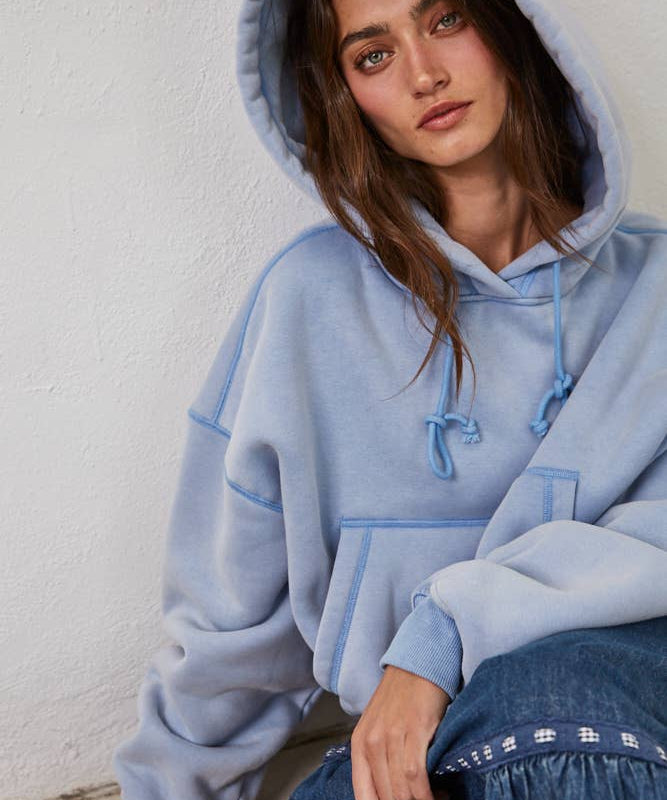 Fleece Pocket Bubble Hoodie