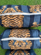Tiger Print Cotton Quilted Makeup Bag