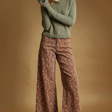 P4663ST   FLORAL PRINT STRETCHED PANTS