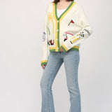 GOLF EMBROIDERED PATCH CARDIGAN LW2119