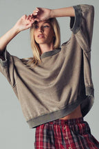 Oversized Seam Detail Pullover Top