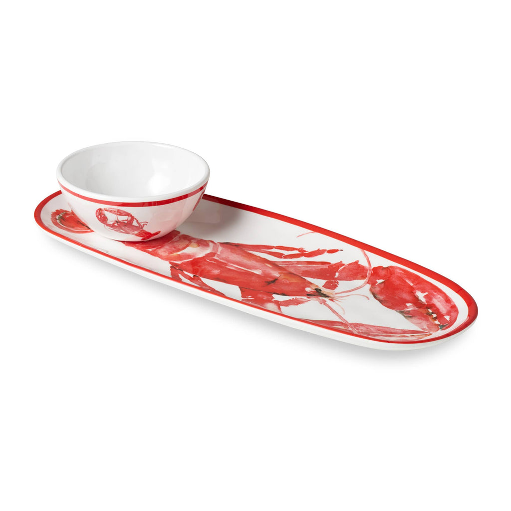Lobster Oval Tray with Dip Bowl