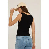 Sleeveless button top