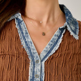 61698 Denim Mix Textured Knit Henley Top