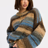 OVERSIZED KNIT STRIPED SWEATER