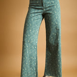 P4663ST   FLORAL PRINT STRETCHED PANTS