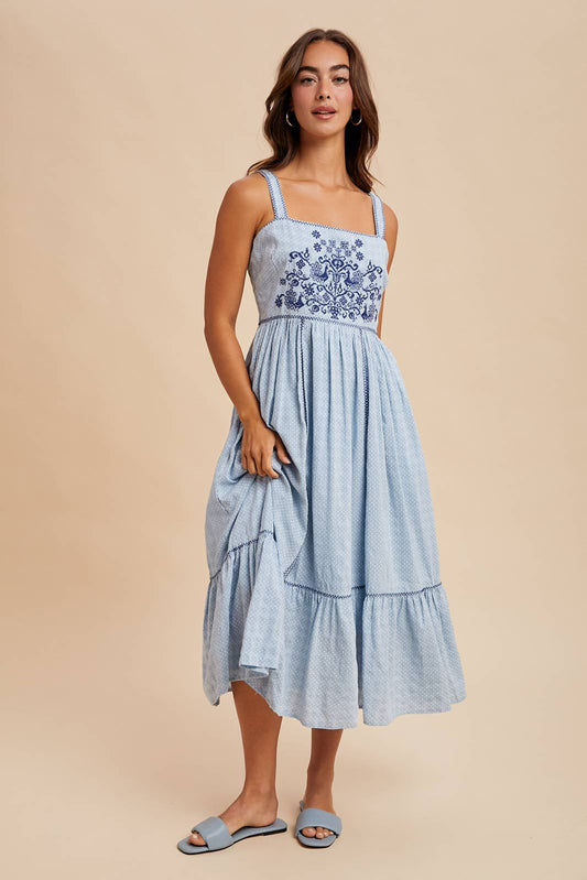 Embroidered Maxi Dress