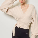 Wrap Tie Knit Sweater