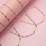 18K STAINLESS STEEL TARNISH FREE CROSS NECKLACE | 40NK9539