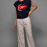 Coastal Lobster Intarsia Knit Top