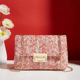 Women's straw crossbody bag small square bag
