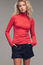 Striped Turtleneck Knit Top