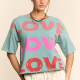 Garment-Wash Love Graphic Tee