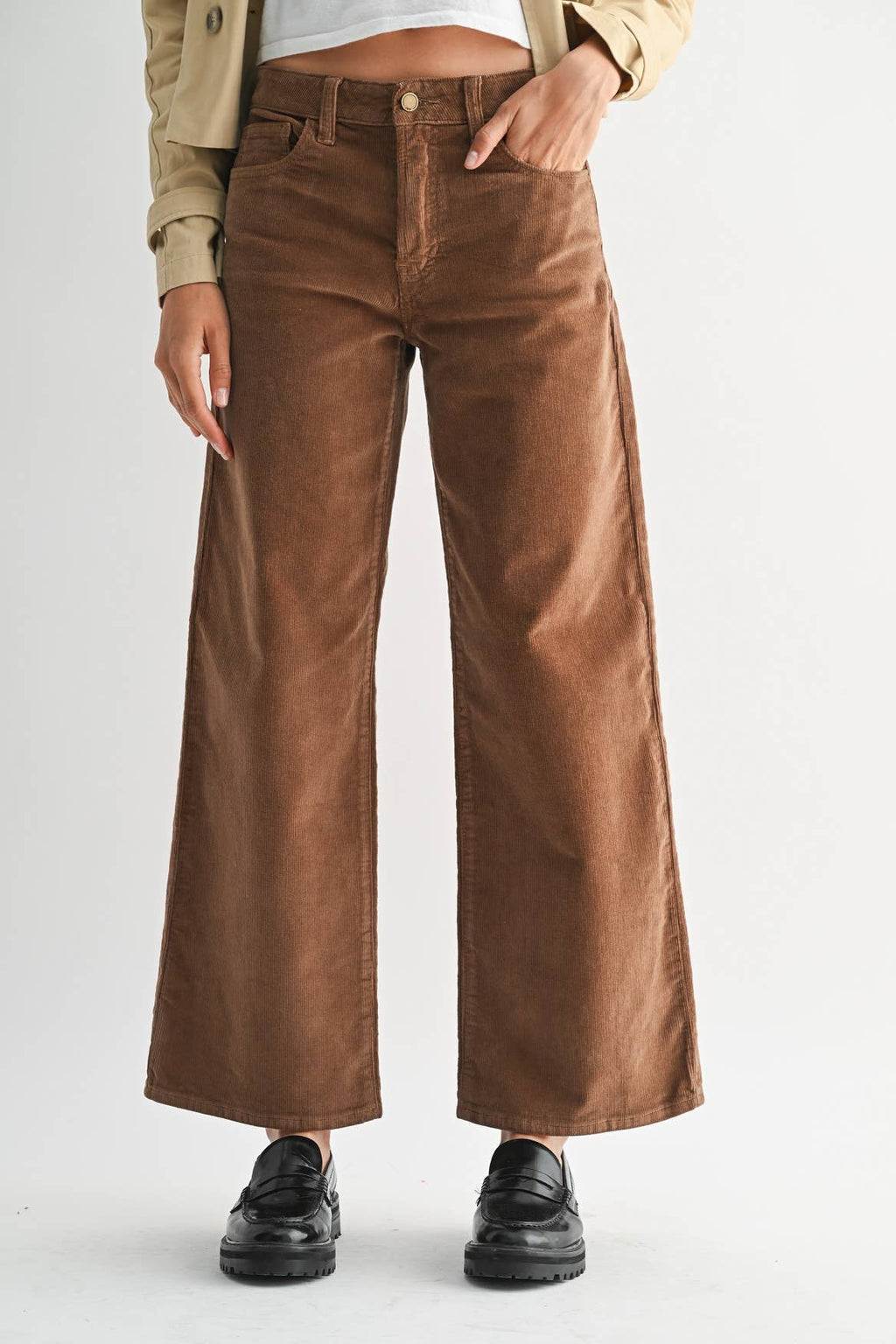 Dark Khaki Corduroy Trousers