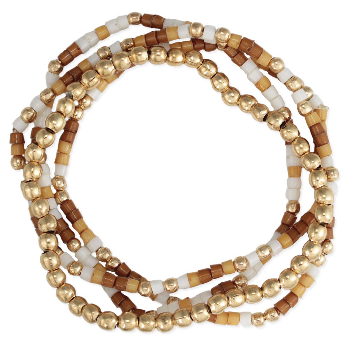 Sandy Shores Gold Bead Bracelet Set