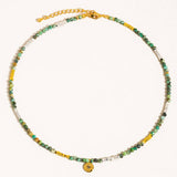 Lahina Green Boho Handmade Stone Eye Necklace