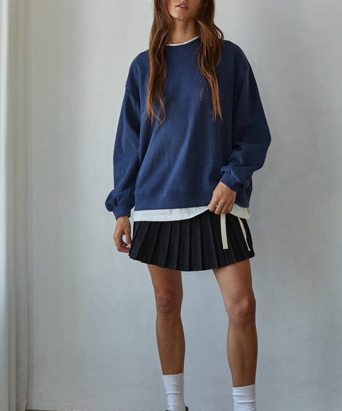 Navy Polyester Crewneck