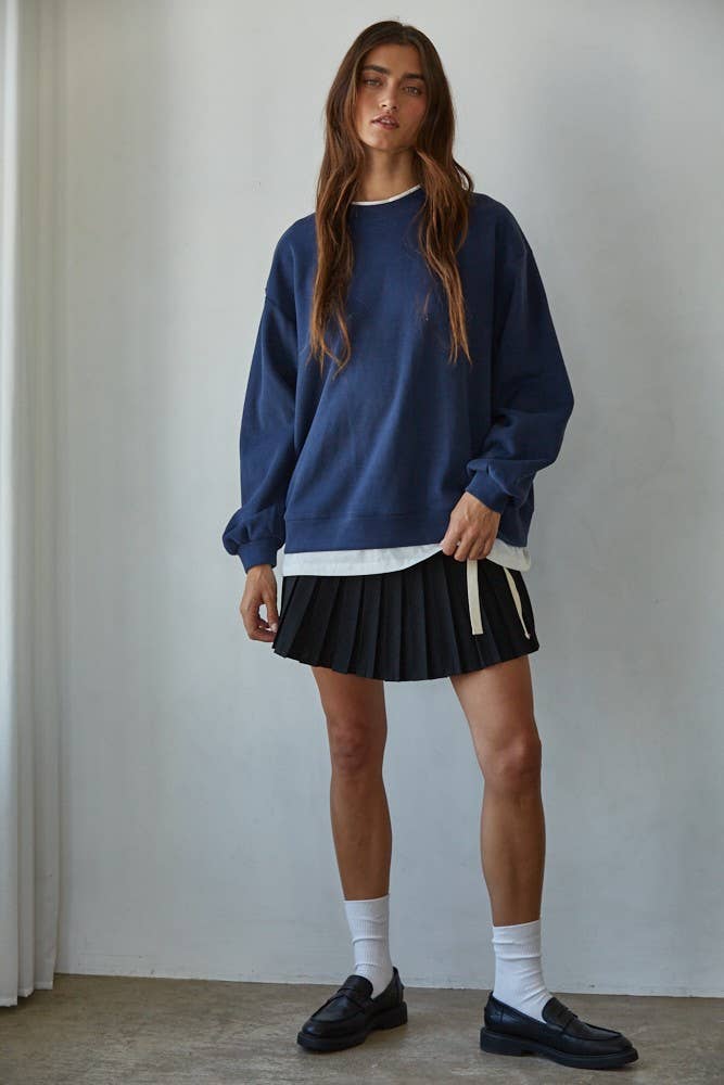 Navy Polyester Crewneck