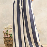 Thick Striped Wide Leg Trousers