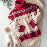 Relaxed Fit Fair Isle Turtleneck Sweater
