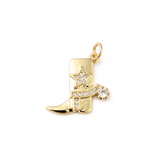 Gold Cowgirl Boot Charm