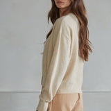 W2536 | Knit Polyester Acrylic Sweater Crew Neck Cardigan