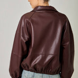 61652 Oversized Faux Leather Jacket