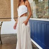 Wide Leg Cotton Gauze Pants