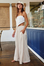 Wide Leg Cotton Gauze Pants