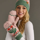 Lt. Pink Cherry Pattern Pom Hat