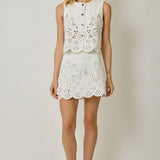 71099 Embroidered Eyelet Washed Skort