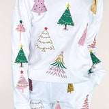 Christmas Tree Long Sleeve Top and Shorts Set